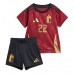 Camisa de Futebol Bélgica Jeremy Doku #22 Equipamento Principal Infantil Europeu 2024 Manga Curta (+ Calças curtas)